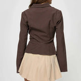 Striped Shirt – Long Sleeve Tie Blouse with Collar for Women