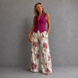 Ariana™ Sleeveless Vest And Floral Pants Set