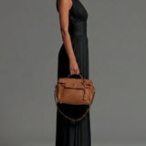 Black V-neck Sleeveless Zip-up Pleated Wide-leg Chiffon Jumpsuit
