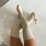 Camilla - Elegant knitted boots with a sophisticated high fit