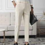 Giovanni Bellucci | Tailored Slim Fit Trousers with Refined Structure For Men