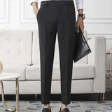 Giovanni Bellucci | Tailored Slim Fit Trousers with Refined Structure For Men