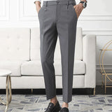 Giovanni Bellucci | Tailored Slim Fit Trousers with Refined Structure For Men