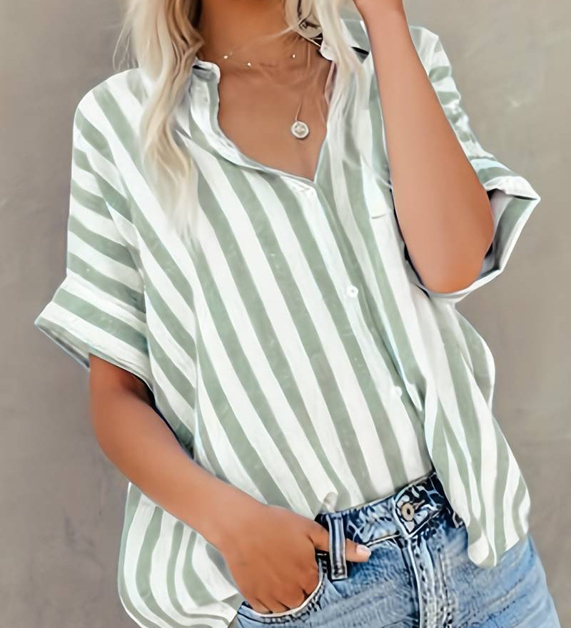 Nina™ - Elegant Striped Shirt