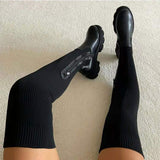 Camilla - Elegant knitted boots with a sophisticated high fit