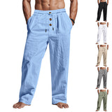 Owen Mitchell | Relaxed Linen-Blend Beach Trousers For Men