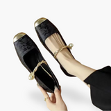 Cheri | Women's Pearl Embellished Mary Jane Flats