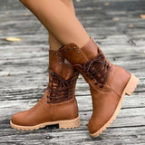 Christine | Women's Lace-Up Mid-Calf Boots