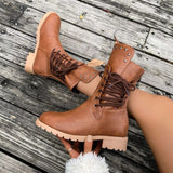 Christine | Women's Lace-Up Mid-Calf Boots