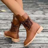 Christine | Women's Lace-Up Mid-Calf Boots