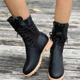 Christine | Women's Lace-Up Mid-Calf Boots