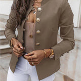 Clara | Women's Button Front Fitted Military Jacket