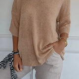 Mia™ - Cozy Top with Knitted V-Neck