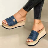 Debra | Women's Espadrille Wedge Slide Sandals