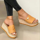 Debra | Women's Espadrille Wedge Slide Sandals