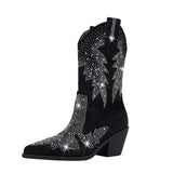 Dorothy | Women's Embellished Mid Calf Pointed Toe Boots