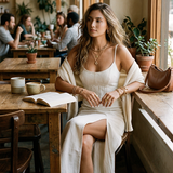 Elegant White Minimal Strappy Slit Maxi Dress