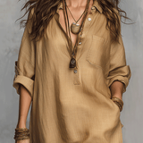 Bohemian Charm Casual Buttoned Dress