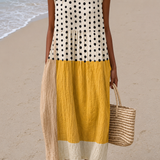 Leah™ Midi Colorblock Polka Dot Dress