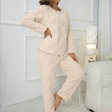 Dolores - Elegante Witte Pluche Set met Betoverend Sterrenpatroon voor Vrouwen