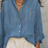 Bohemian Blue Stripe Airy Shirt
