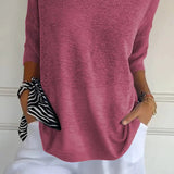Mia™ - Cozy Top with Knitted V-Neck