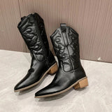 Jessica | Women's Embroidered Mid-Calf Cowboy Boots