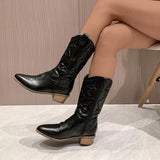 Jessica | Women's Embroidered Mid-Calf Cowboy Boots