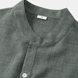 Short Sleeve Linen Henley Shirt