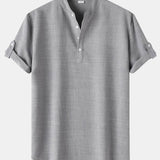 Short Sleeve Linen Henley Shirt