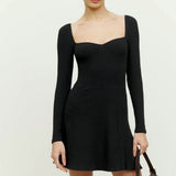 Lily™ - Long Sleeve U-Neck Mini Dress