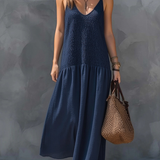 Bohemian Patchwork Cotton Linen Maxi Dress