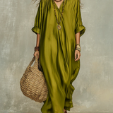 Olive Green Relaxed Bohemian Maxi Dress