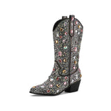 Leah | Women's Rhinestone Mid Calf Cowboy Boots