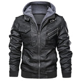 Christian DeLuca | Hooded Leather Bomber Jacket For Men