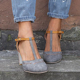 Mary | Women's Block Heel T-Strap Heels