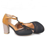 Mary | Women's Block Heel T-Strap Heels