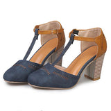 Mary | Women's Block Heel T-Strap Heels