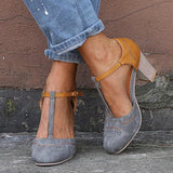 Mary | Women's Block Heel T-Strap Heels