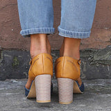 Mary | Women's Block Heel T-Strap Heels