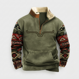 Nathan Cooper | Western Aztec Quarter-Zip Fleece Sweater For Men