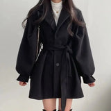 Nicole | Women's Belted Wrap Mini Coat