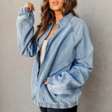 Patricia | Women's Zip-Up Bomber Jacket
