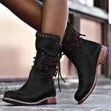 Sandy | Women's Lace-Up Studded Boots