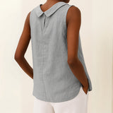Sleeveless Top | Longline Collared | Relaxed Fit