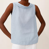 Sleeveless Top | Longline Collared | Relaxed Fit