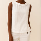 Sleeveless Top | Longline Collared | Relaxed Fit