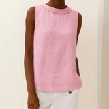 Sleeveless Top | Longline Collared | Relaxed Fit