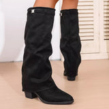Sloane | Women's Mid Calf Slouch Block Heel Boots