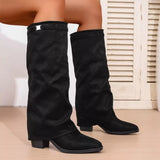 Sloane | Women's Mid Calf Slouch Block Heel Boots